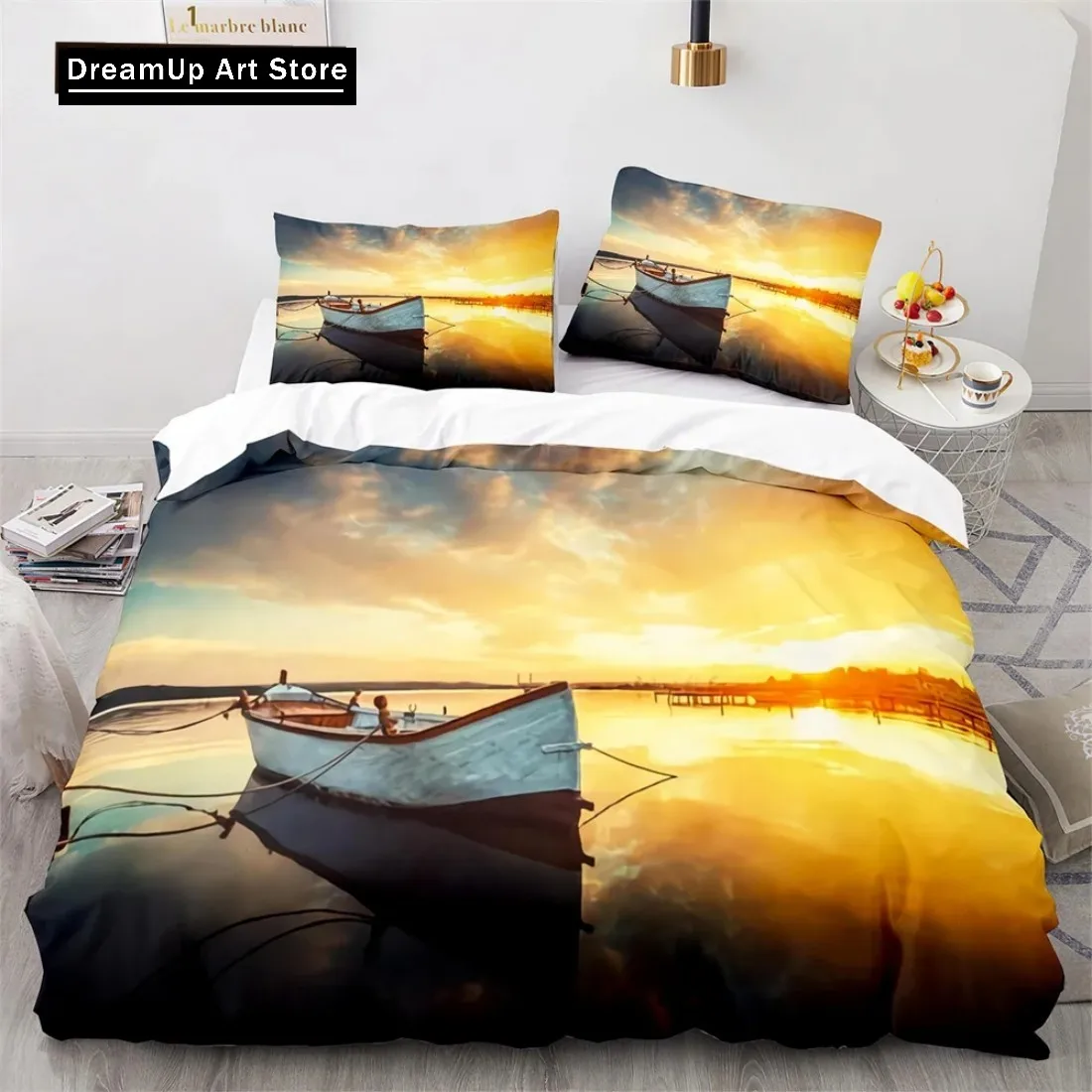 Beach Ocean Duvet Cover Sunset Hawaiian Waves Tropical Island And Sea Beach Bedding Set Quilt Cover Twin Single Queen King Size