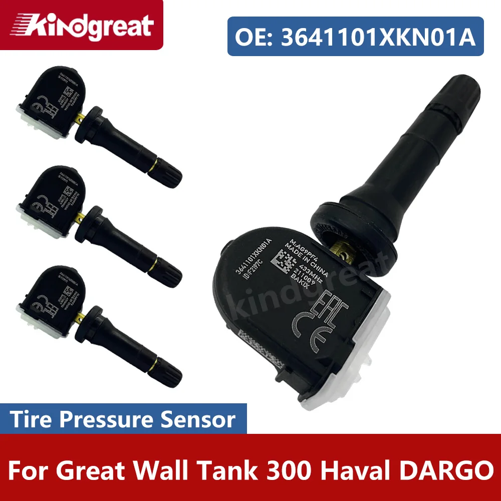 

4PCS/Lot 433MHz Car TPMS Tire Pressure Monitor System Sensor 3641101XKN01A For Great Wall Tank 300 Haval DARGO