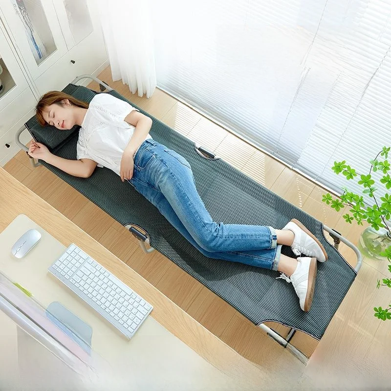 portable-single-person-office-nap-bed-hospital-companion-emergency-bed-foldable-steel-frame-outdoor-camping-travel-gear