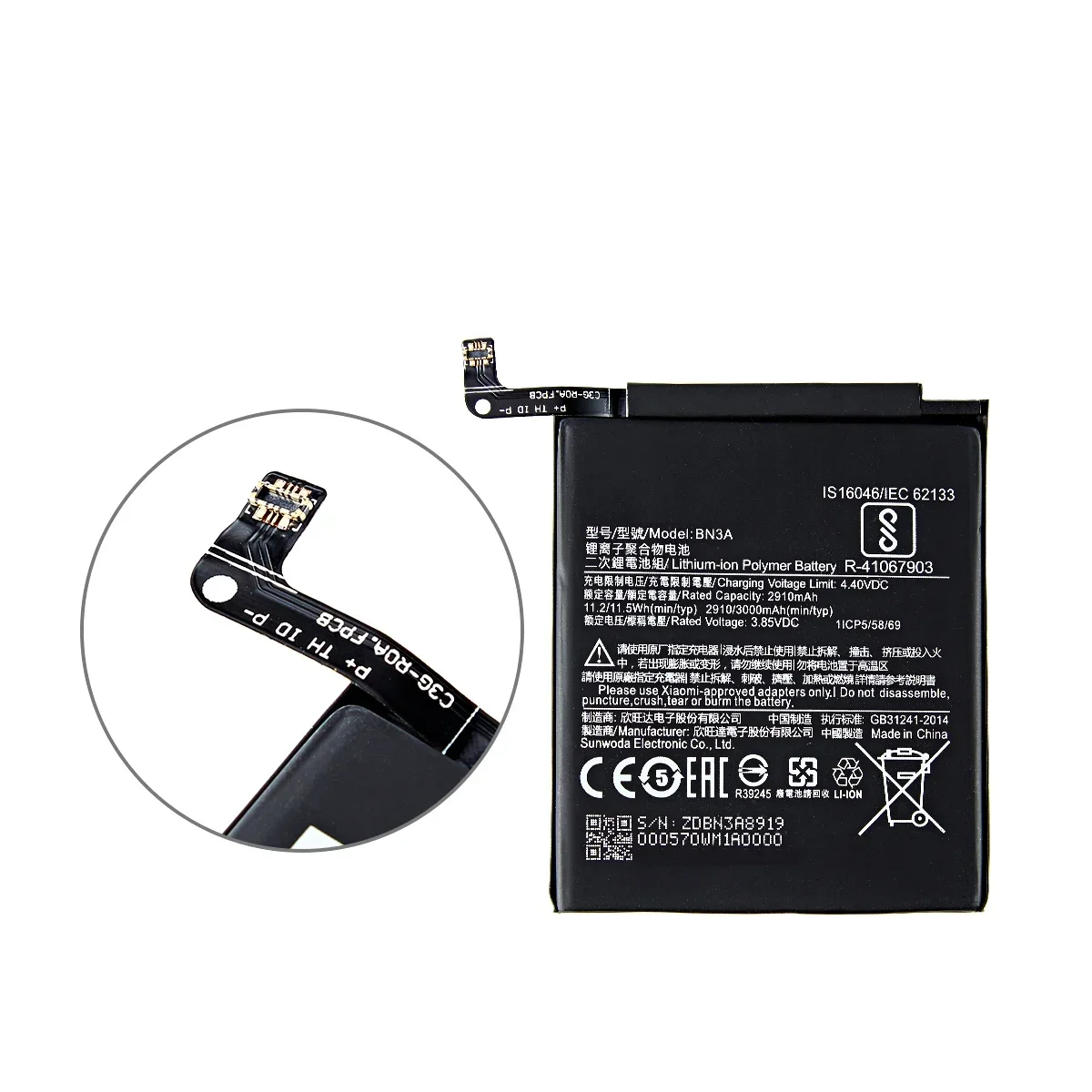 100% Orginal BN3A 3000mAh Battery For Xiaomi  Redmi Go BN3A High Quality Phone Replacement Batteries