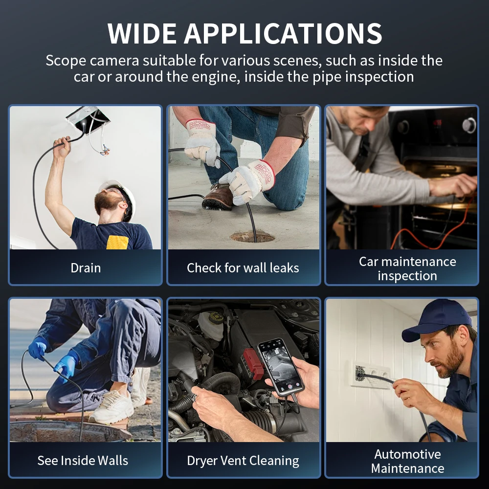 7MM TYPE-C Android Endoscope Camera IP67 Waterproof 6 LED Adjustable Borescope Mini Camera with 6 LEDs