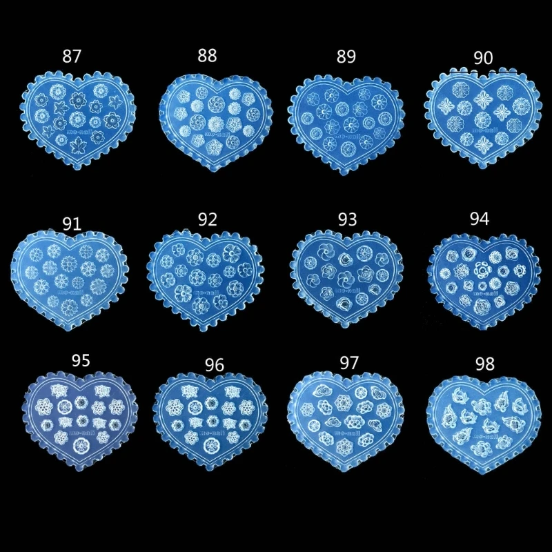 Y1UB akrylowe narzędzia żelowe formy żywiczne mały rozmiar silikonowe formy do paznokci kwiat gwiazda kwiatowy szablon narzędzia