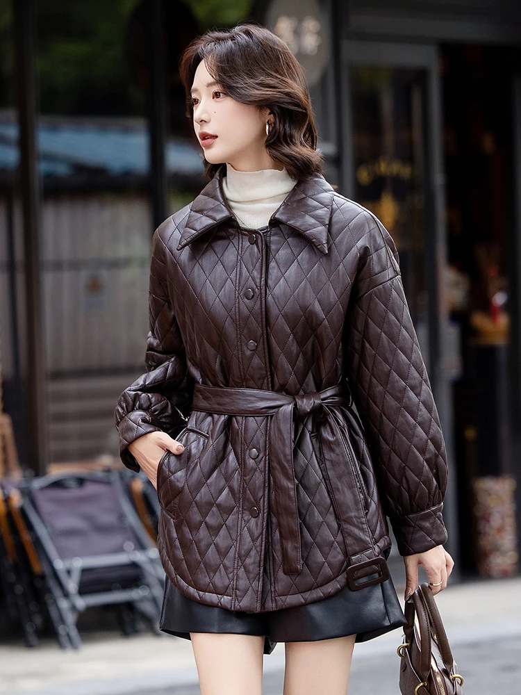 

Женская утепленная куртка из натуральной овчины Haining средней длины, осенне-зимняя новинка