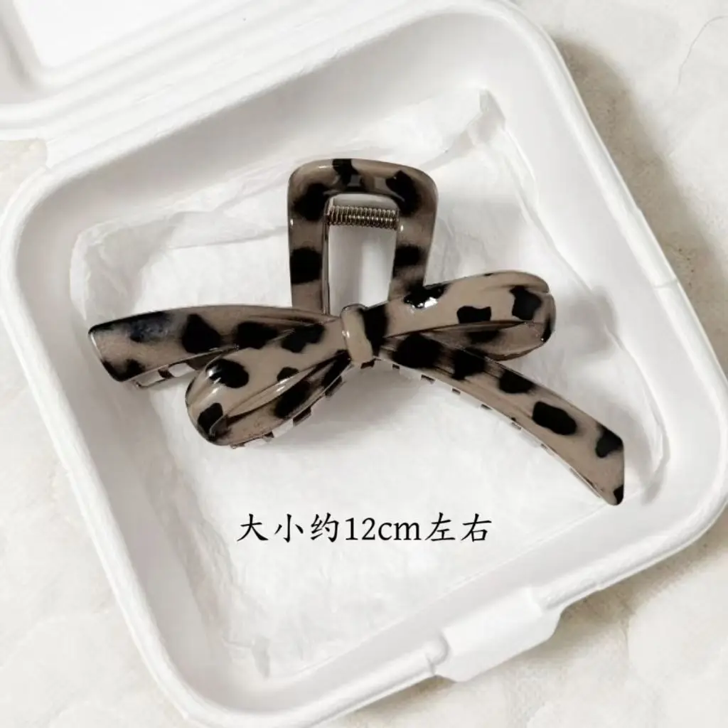 2 قطعة ليوبارد طباعة كبيرة Bowknot الشعر انتزاع كليب للنساء أنيقة القرش الملتوية مخلب سحر دبوس الشعر أغطية الرأس اكسسوارات