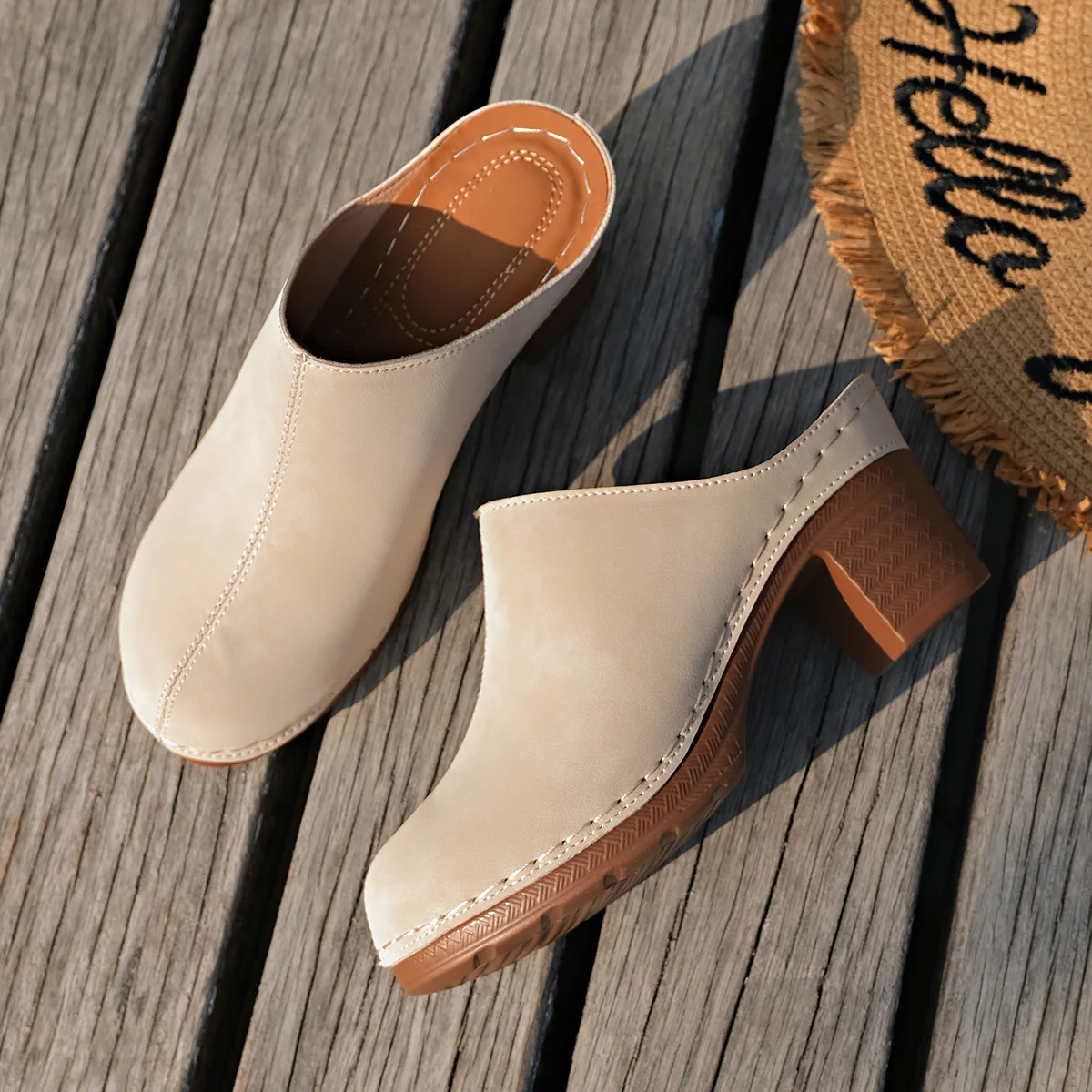 

Женские сандалии на платформе с цветочным узором и перфорацией, стильные мюли на массивном каблуке для летних уличных вечеринок и осенних мероприятий