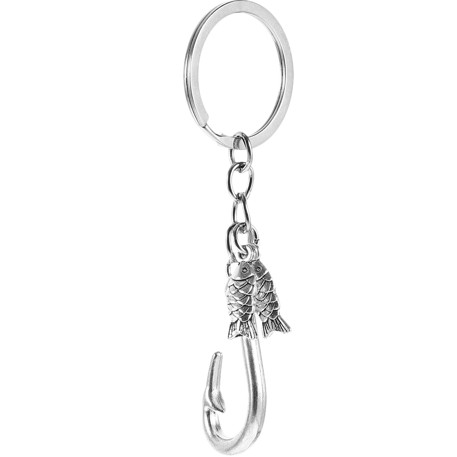 

Cute Fish Hook Keychain Backpack Accessories Headphone Case Pendant Key Hanging Decors Metal Handbag Pendant Gifts