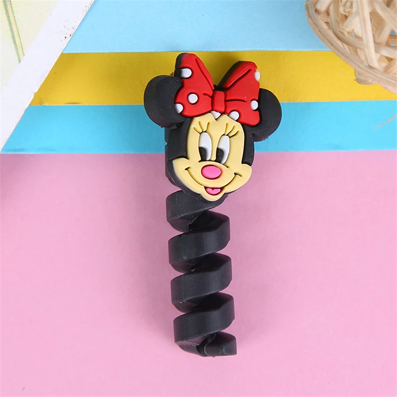 100 sztuk/partia Disney przewód spiralny uchwyt kabel Winder kabel USB słuchawki Protector ładowania linii saver dla iphone Android