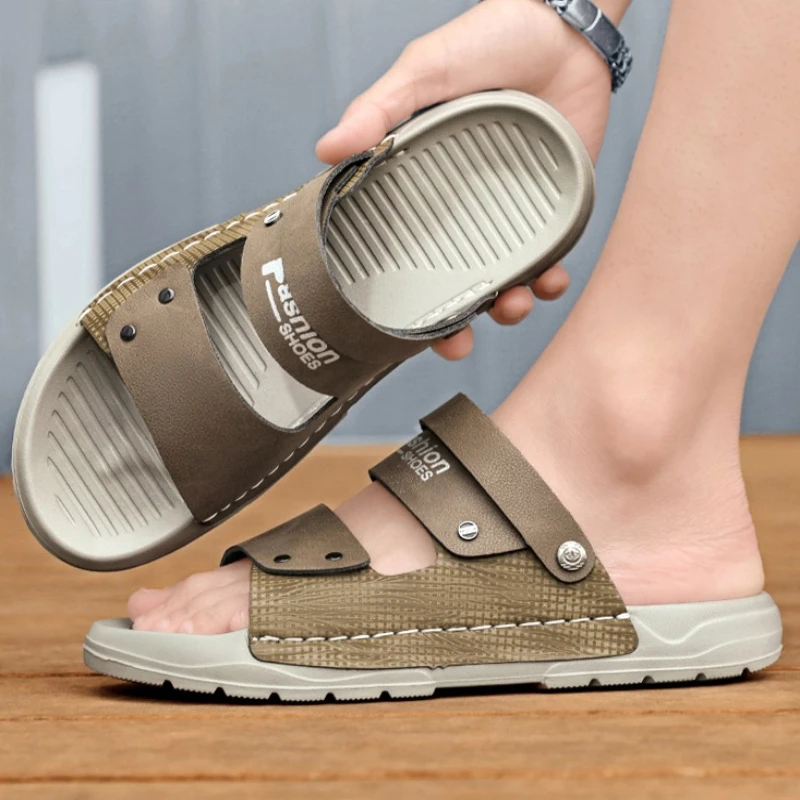 شباشب عصرية جديدة صيفية رائعة للرجال على الموضة، صنادل كاجوال خفيفة الوزن وقابلة للتنفس للاستخدام على الشاطئ والخارج #4