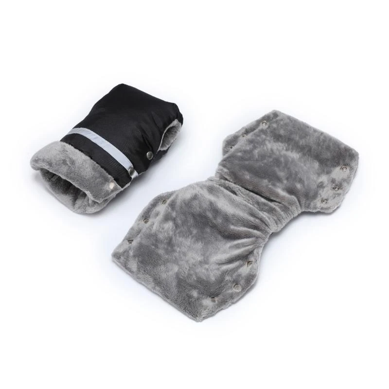 1Pair Windproof Stroller Hand Warmer Baby Cart Warm Gloves with Reflective Strip 15UB