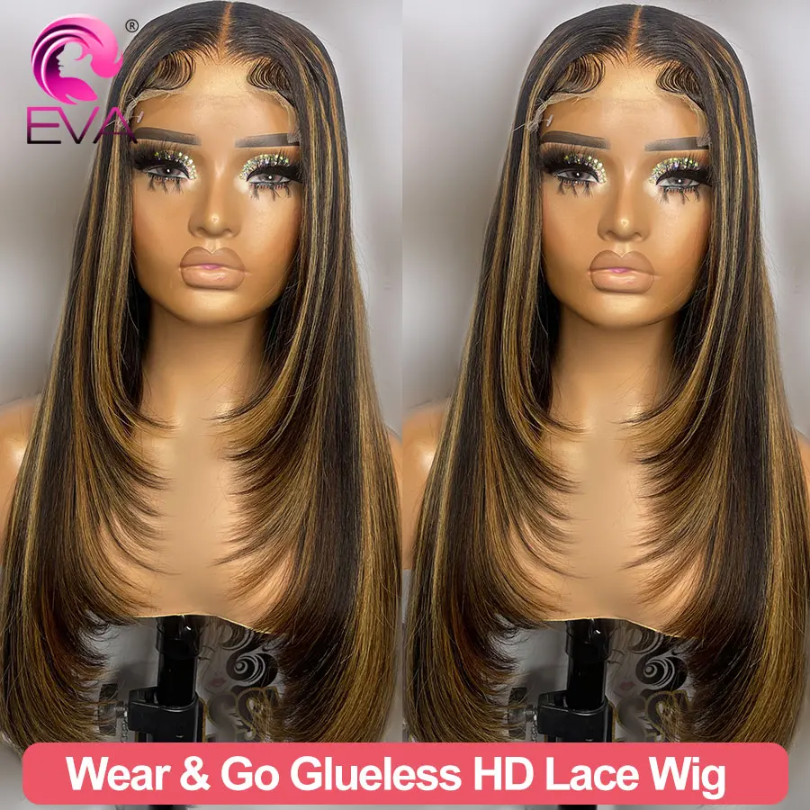 

Eva Hair Glueless Wig Ready To Wear 5x5 HD Lace Closure Wig 6x6 7x7 HD Lace Wig Highlight Colored Human Hair Wigs Melt Skins