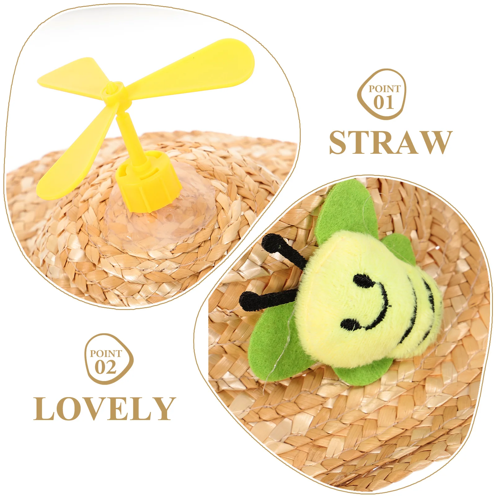 

1pc Pet Straw Hat For Dogs Cats, Woven Breathable Sun Hat Pet Supplies Photo Props Party Decorations Outdoor Gift Friends Family