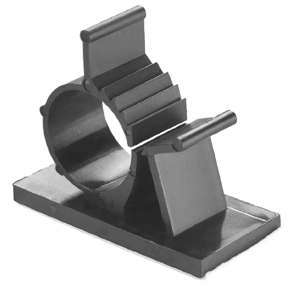 20Pcs Adjustable Wire Holder Pa66 Adhesive Clips for Home Office Factory Wire Fixing Seat Fastener Clamp Holder Black