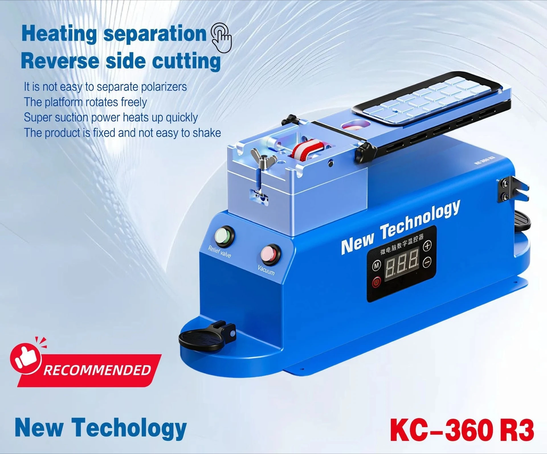 Built-in double pump glue removal constant temperature heating table, curved screen mobile phone LCD screen maintenance