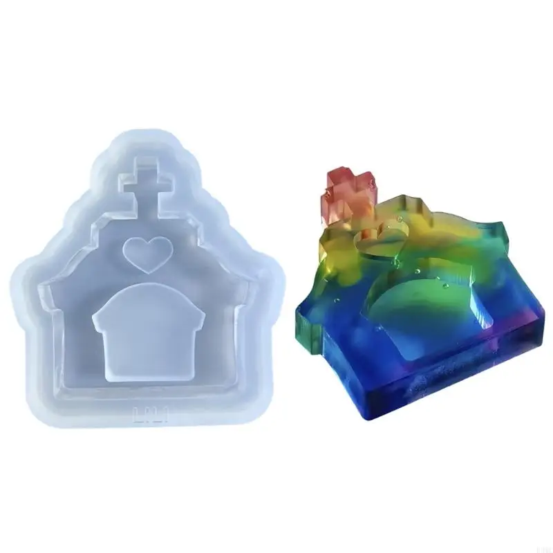 

R3MC Love Church Resin Mold Crystal Epoxy Silicone Mold Jewelry Ornament Handmade Craft Making Supplies DIY Decorations