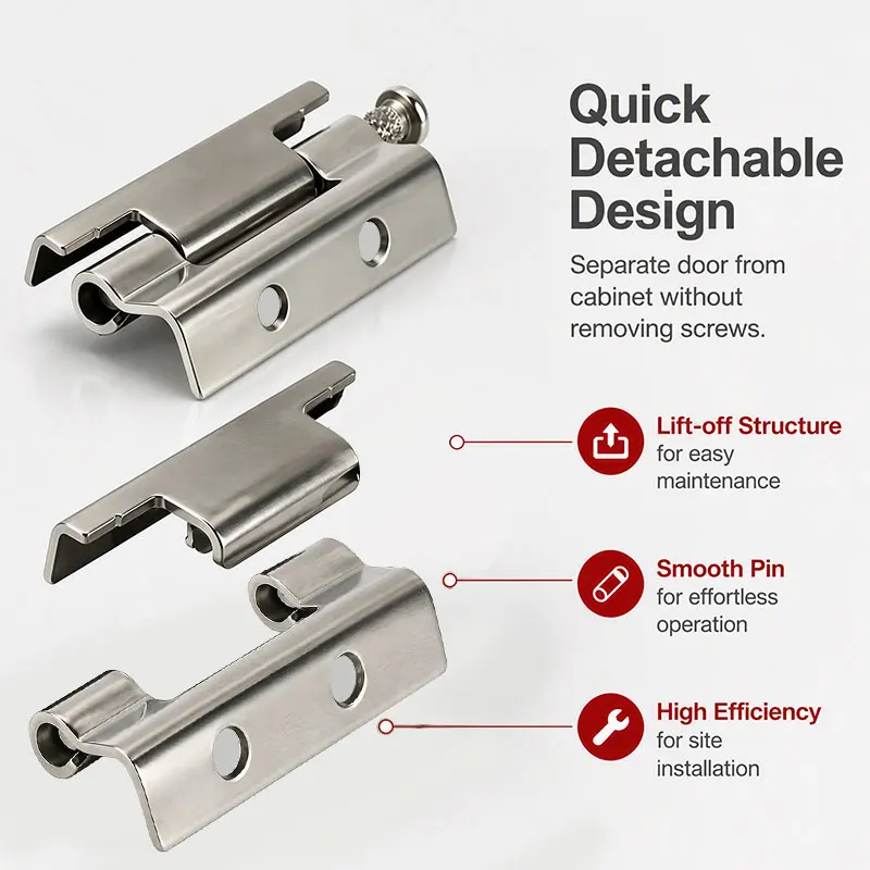 1/5/10PCS 201/304Stainless Steel Concealed Hinge Distribution Box Cabinet Door Lock Hinge New Export Type Basic Hinge Detachable