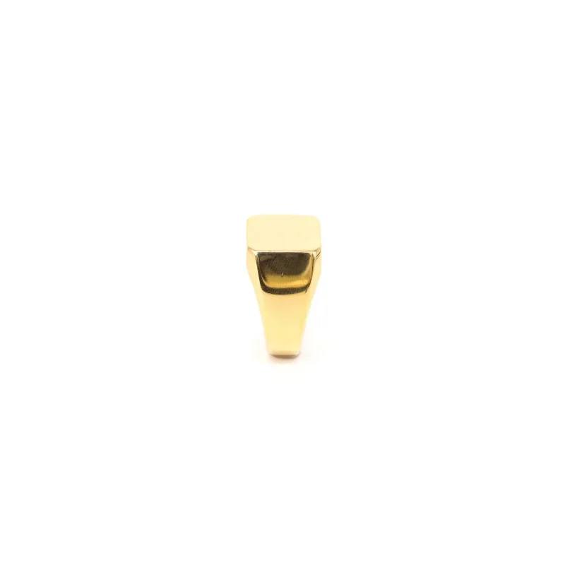 Cool Fashion Square Signet Ring Stainless Steel Classic Gold Colorfrosted/smooth Tops Rock Punk Rings Jewelry