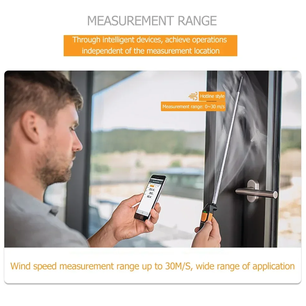 For Testo 405i Thermal Anemometer High Precision Air Velocity Temperature Meter Wireless APP Handheld Tester