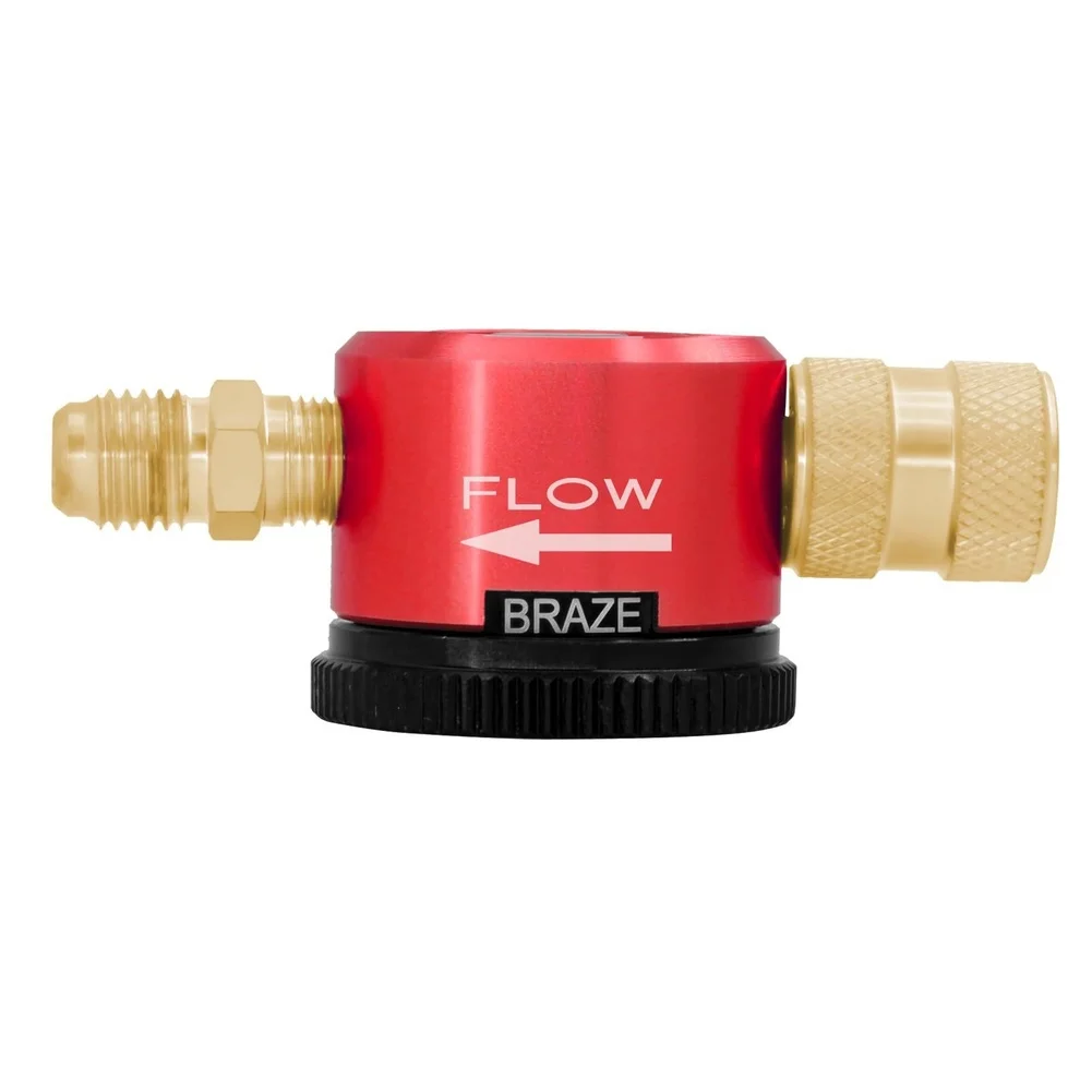 Nitrogen Purge Tool HVAC Purge Nitrogen Flow Regulator Red 1/4-Inch Male Flare Outlet Connection Welding Control Valve