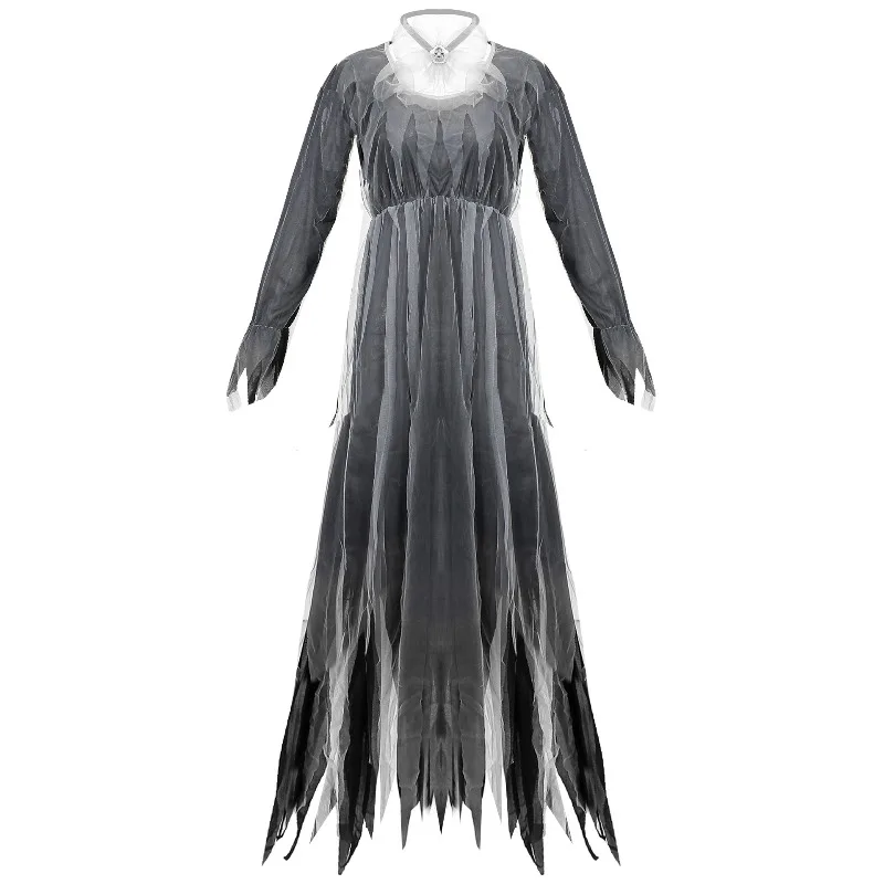 Women's Halloween Scary Costume Gothic Ghost Bride Vampire Demon Dress for Haunted House Carnival Party Performance Festive