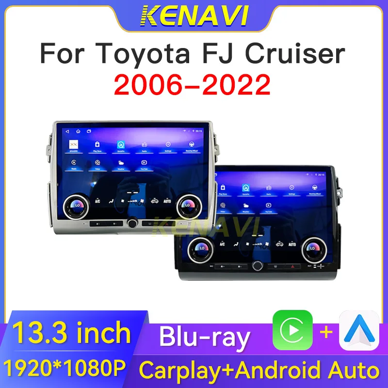 

2 Din Android Car Radio Multimedia Player For Toyota FJ Cruiser J15 2006-2022 Carplay Auto With Air Conditioning Control Screen