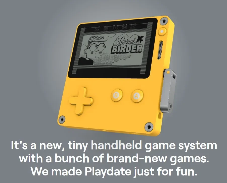 2.7Inch PANIC Playdate Game Console 400*240 Resolution Screen Long Battery Life Custom Portable Mini Handheld Game Consoles Gift