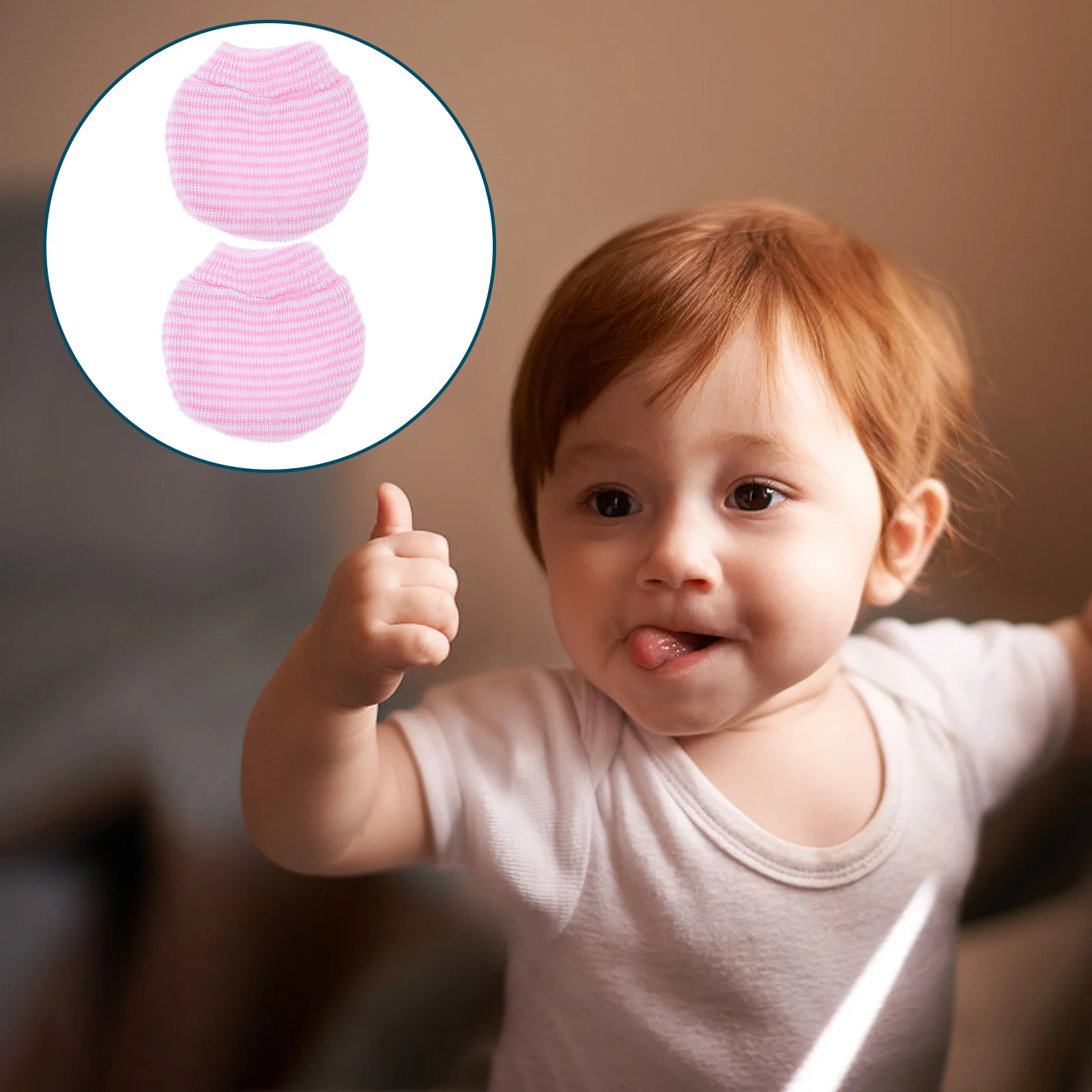 

1 Pair Baby Mittens Newborn Knit Gloves Infant No Scratch Protection Cotton Winter Hand Warmers For Toddlers Girls Boys