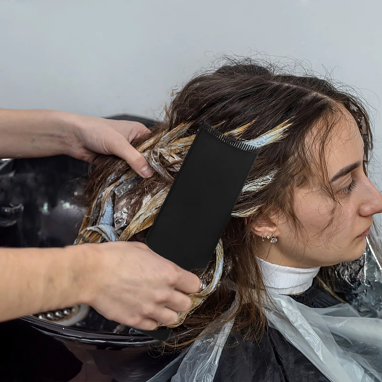 

3Pcs Hair Dye Tools Balayage Board Professional Highlighting Kit DIY Home Salon Use Hairstylist Essentials Foiling Comb Blending