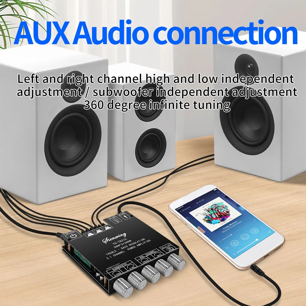 Amplifier 50Wx2 100W 2 1 Channel USB Drive Speaker Amplifying Board