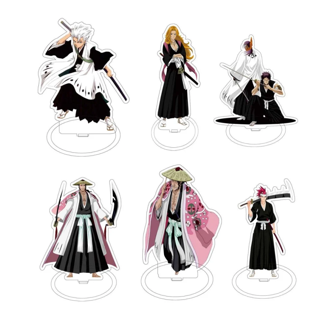 Trendy Anime Bleach Acrylic Stand Model Plate Kurosaki Ichigo Kuchiki Rukia Hitsugaya Cartoon Figures Standing Sign Holder Gift