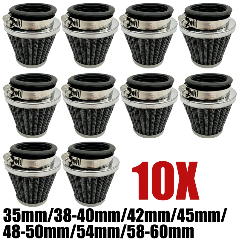 

10x Universal Motorcycle Mushroom Head Air Intake Filter Clamp Air Filter Cleaner Straight Head 35/38-40/42/45/48-50/54/58-60mm