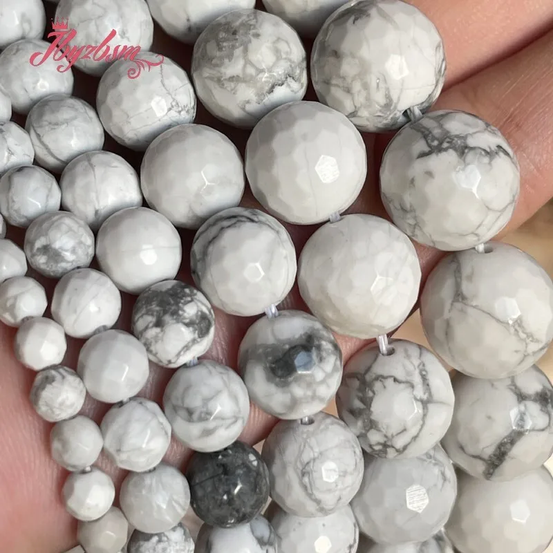 

4/6/8/10/12mm Round Frost White Howlite Natural Stone Loose Beads for DIY Jewelry Accessories, Necklace Bracelet Jewelry Making
