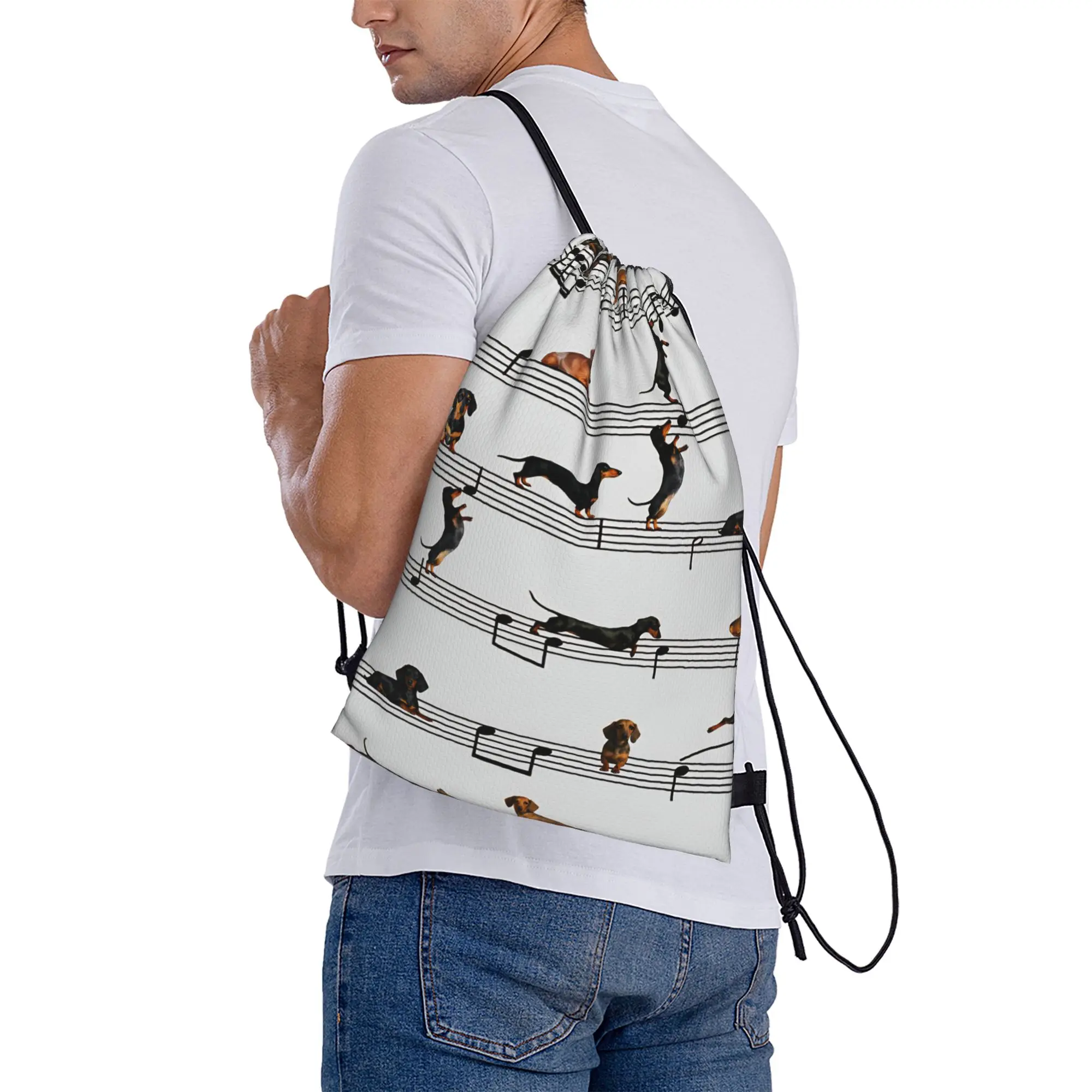 Drawstring Bag Dachshund Backpack  Folding Folding Football Gym Sackpack String Bags For Women