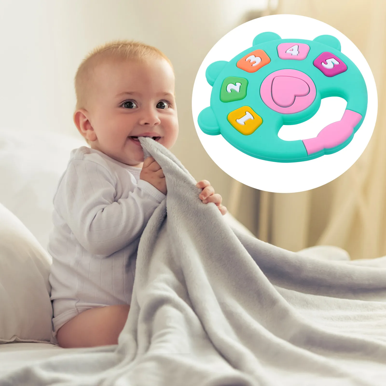 1Pcs Silicone Baby Teether Non-Toxic Bpa-Free Molar Relief Tool Adorable Shape for Infant Chewing Pacifier Teething Aid