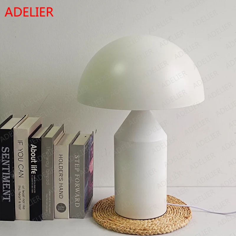 Imagem -02 - Nordic Ferro Mushroom Table Lamp Ouro Home Decor Luminárias Estudo Quarto Desk Lamp Sala Stand Lâmpadas Pequeno Diâmetro 25cm