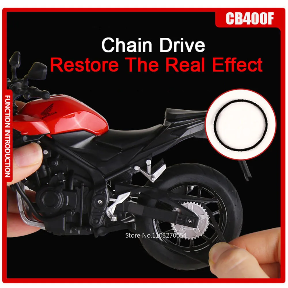 1:12 Honda CB400F CBR1000 Miniatur Motorrad Diecast Legierung Modell Spielzeug Auto Sound Licht Zurückziehen Vorderrad Lenkung Junge Geschenke