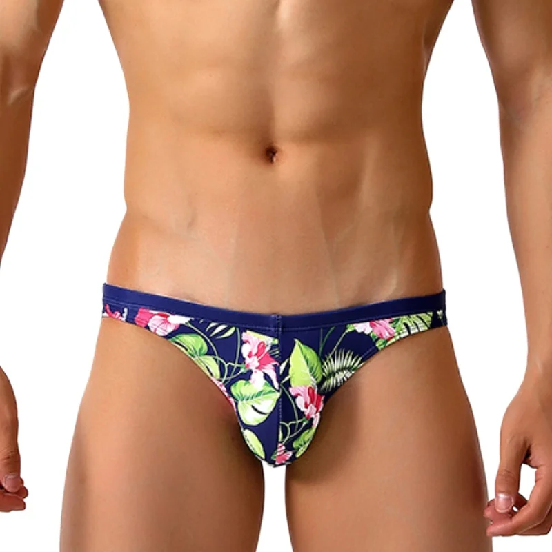 

Sexy Floral Bikini Swimwear Men Swim Wear Briefs Man Swimsuits Swimming Trunk Low Waist Small Size Young Boy Bath Suit Beachwear