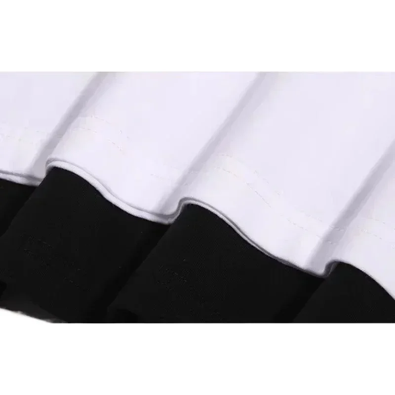 2025 جديد الصيف الرجال مريحة وغير رسمية فضفاضة المتضخم ستار شعار نمط الشارع الرياضة جولة الرقبة قصيرة الأكمام تي شيرت