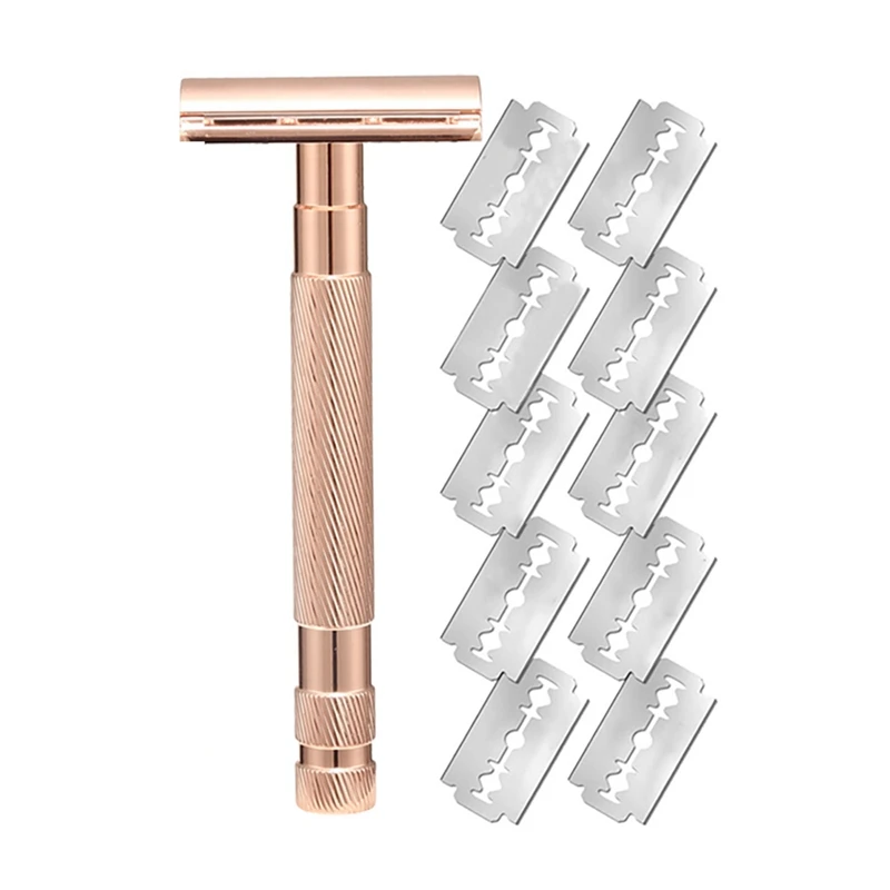 Durable Replaceable Reusable Safety Razors With Stainless Steel Double-Sided Blade