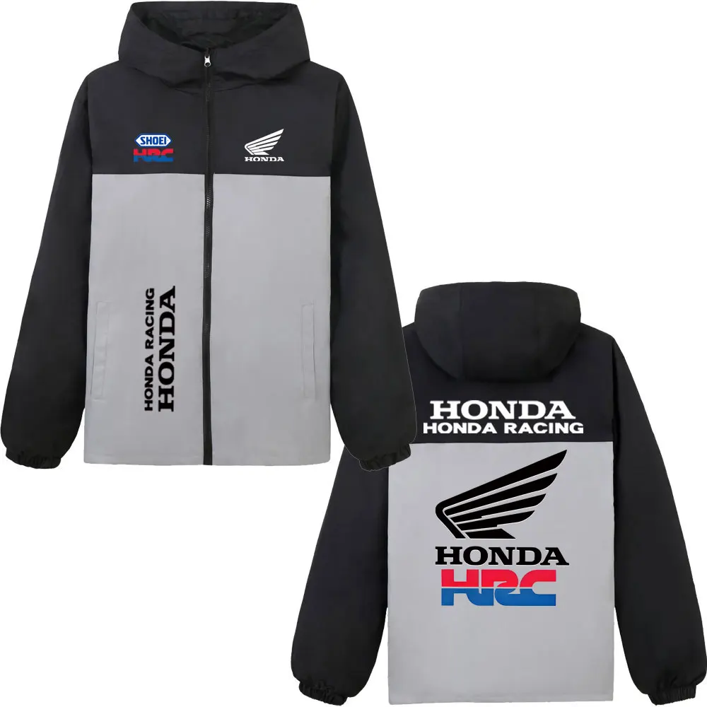 

Мужская куртка на молнии с принтом Honda Racing, водонепроницаемая ветровка, уличное снаряжение для езды на мотоцикле, модный спортивный топ на открытом воздухе