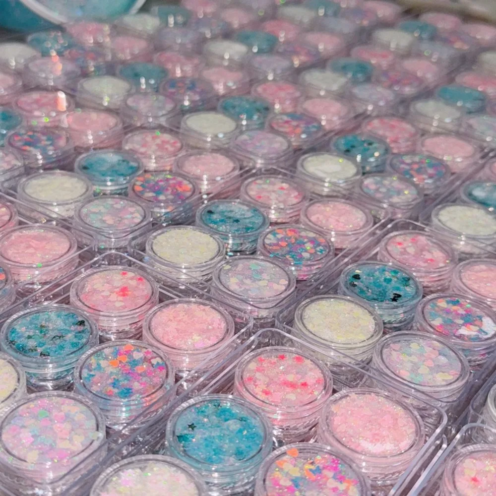 6Pcs/Set Sparkly Colorful Eye Glitter Gel Festival Glitter Heart Star Moon Sequins Sequin Gel Cream Face Hair