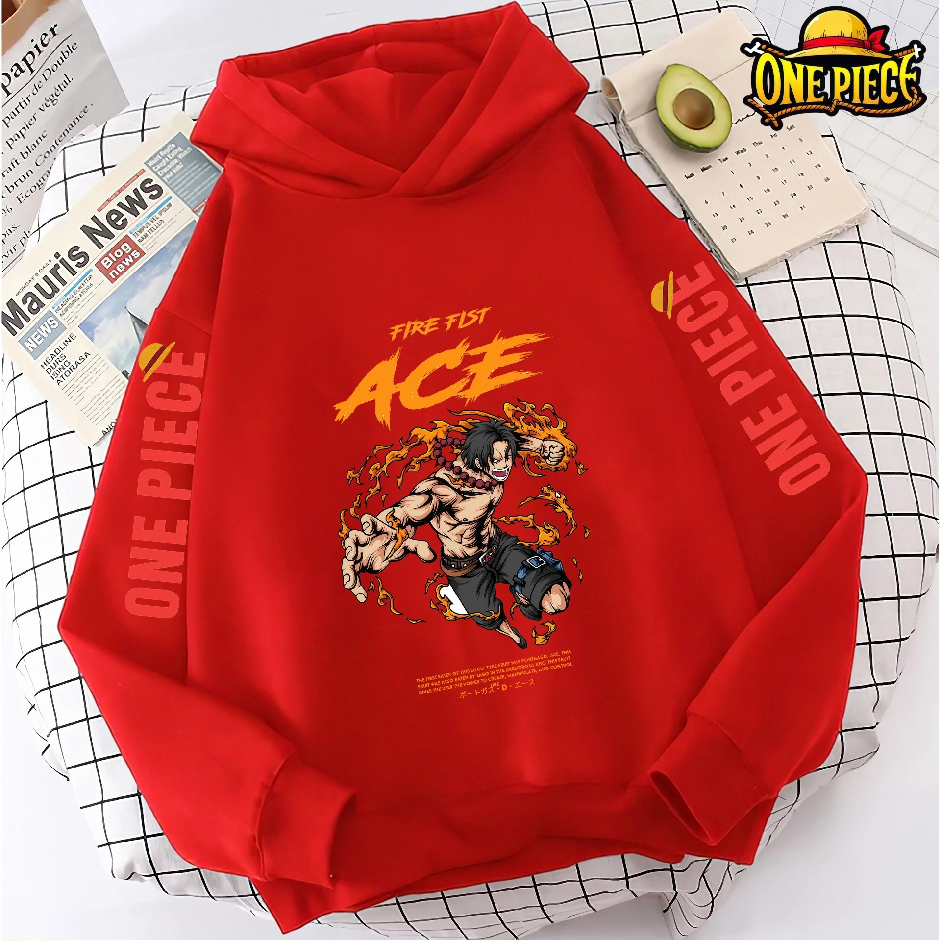 

Anime One Piece Hoodies Luffy Ace Law Roronoa Zoro Streetwear Sweatshirts Pullover Hooded Fashion Costume Kids Boys Casual Wear