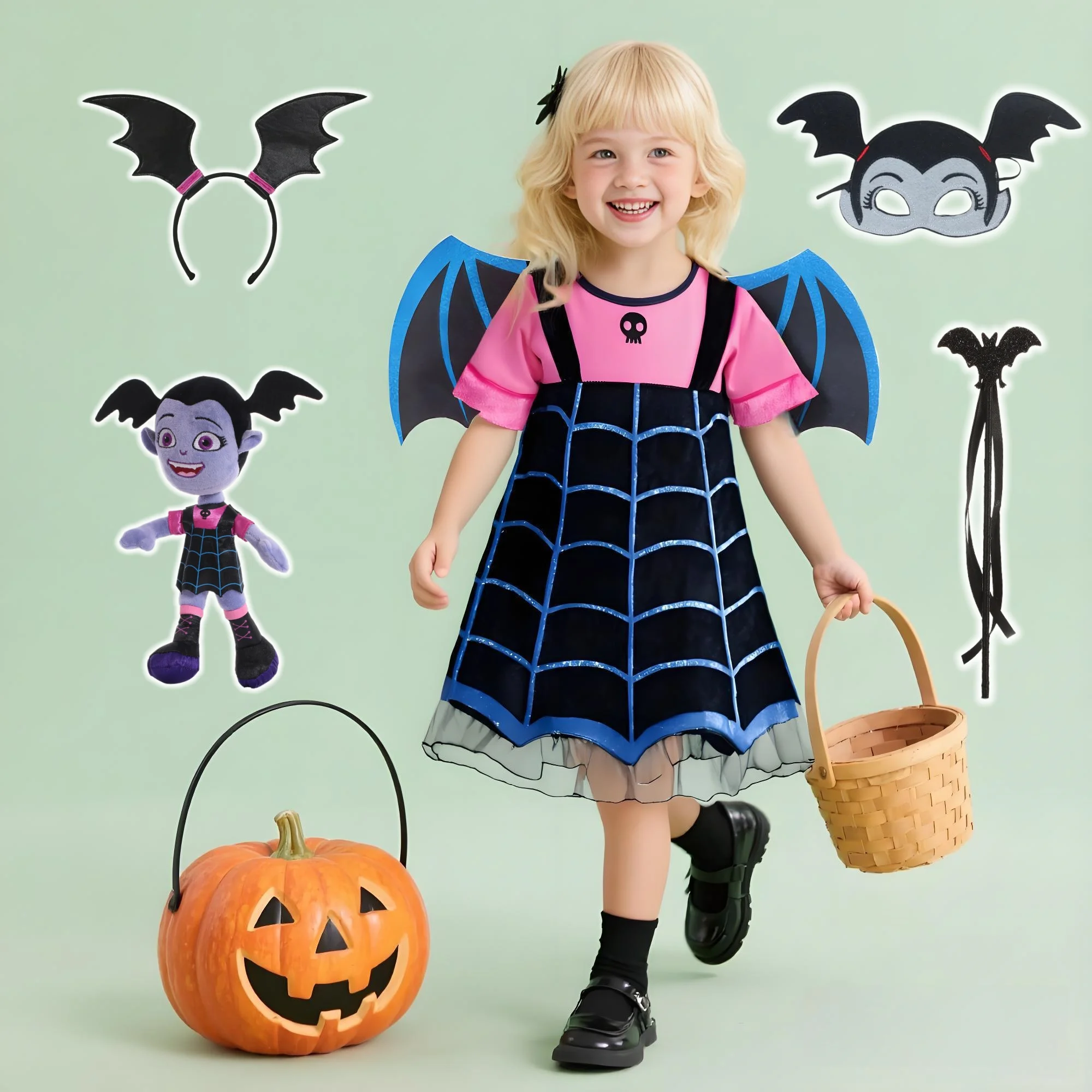 Vampirina تأثيري فستان فتاة الاطفال الأميرة Charms فستان 2025 عيد الميلاد هالوين زي الأطفال كرنفال ملابس تنكرية للحفلات