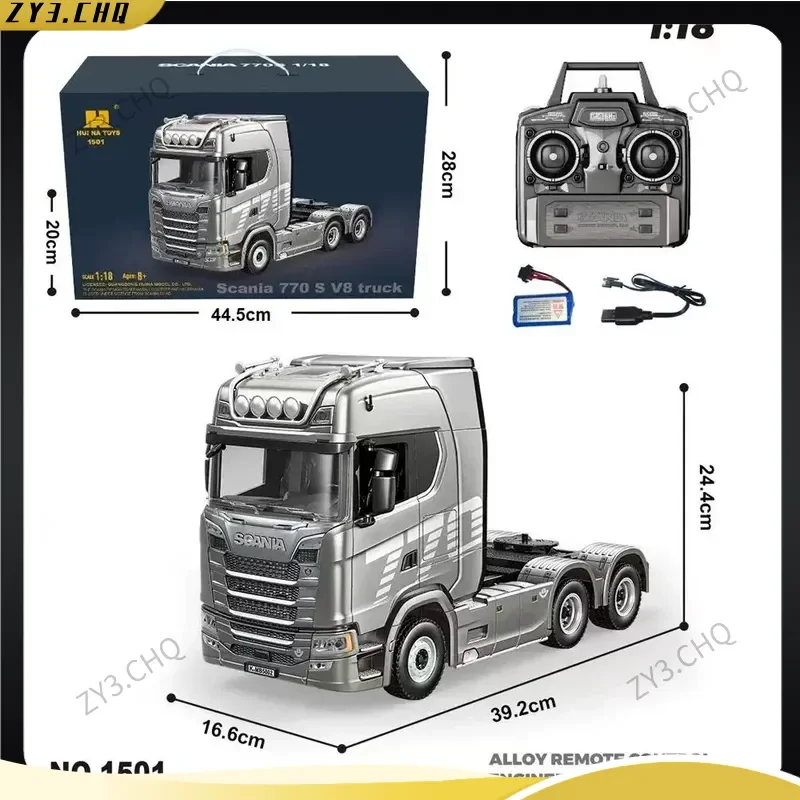 1/18 Huina 1509 Rc Semi Dump Trailer Electric Lifting For Rc Tractor Truck 1501 Tail Light Support Leg No Sound System Model