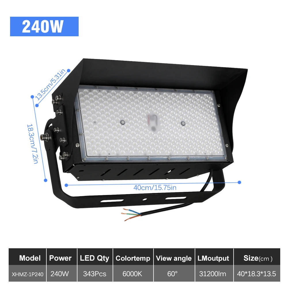 High Power Schijnwerper 240W 500W AC 110V 220V Waterdichte LED Spotlight Outdoor Bouwtechniek Vuurtoren
