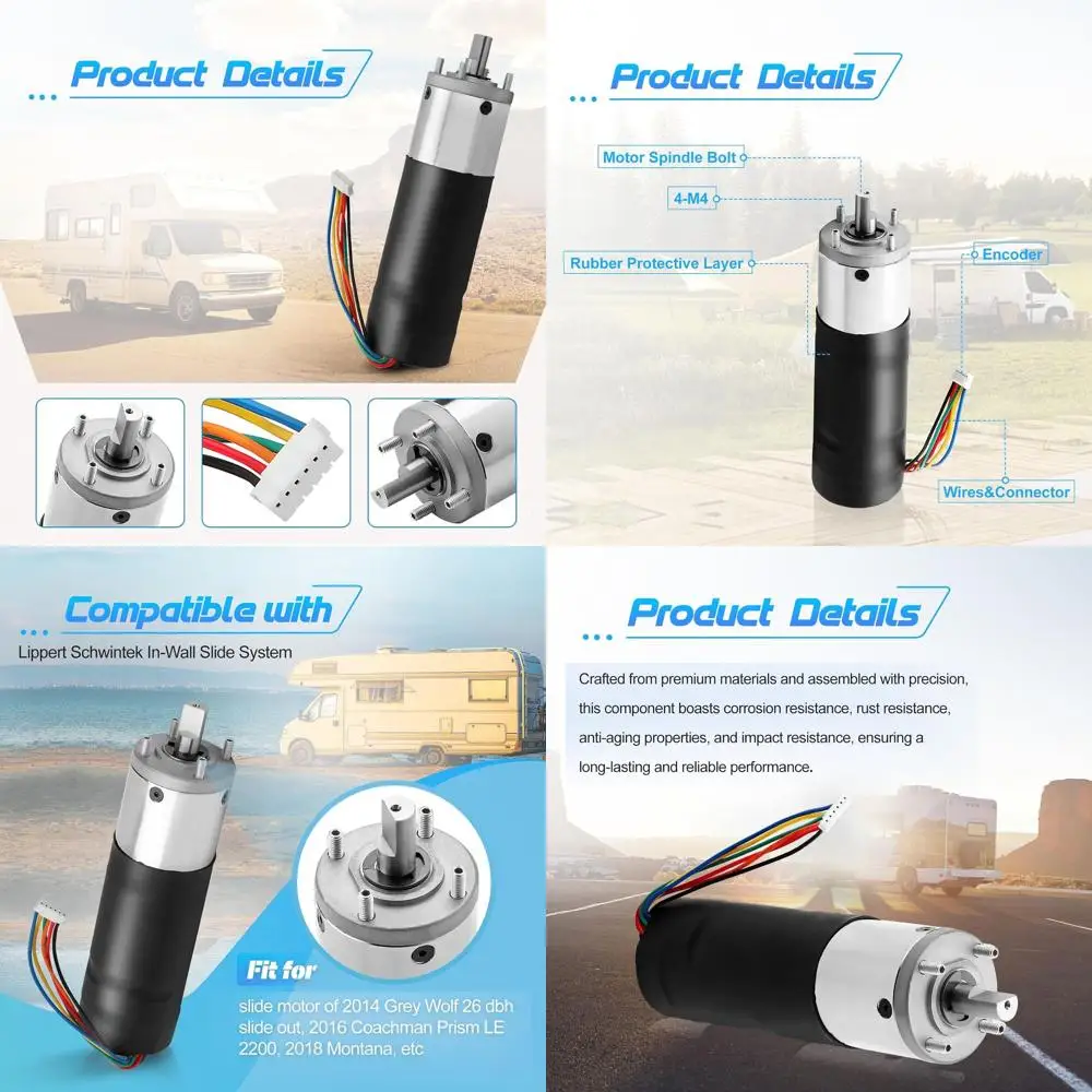 

236575 Мотор выдвижения на стену для автофургона, совместим с системой выдвижения в стену Lippert-Schwintek, выдвижной двигатель для автофургона IG-42 10 мм