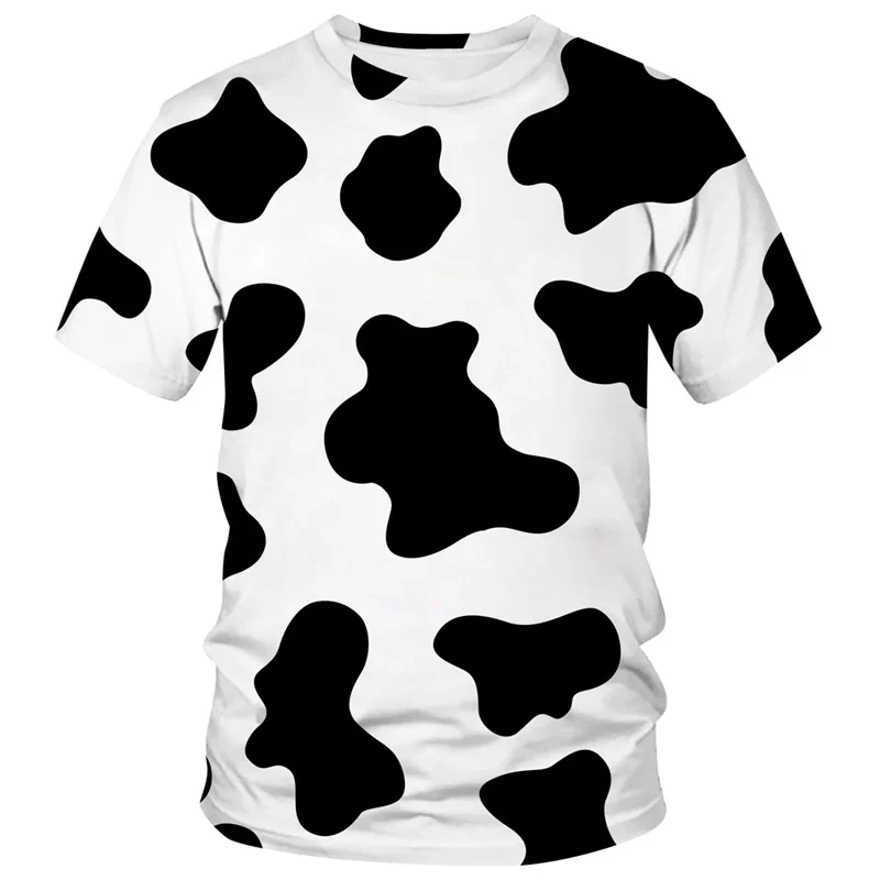 Cow Pattern T Shirt For Men Colorful Cartoon 3D Printed T-Shirts Summer Casual Street Loose Tops O-Neck Short Sleeve Tees