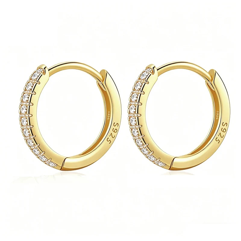 Women's 925 Sterling Silver Huggie Hoop Earrings, Stackable