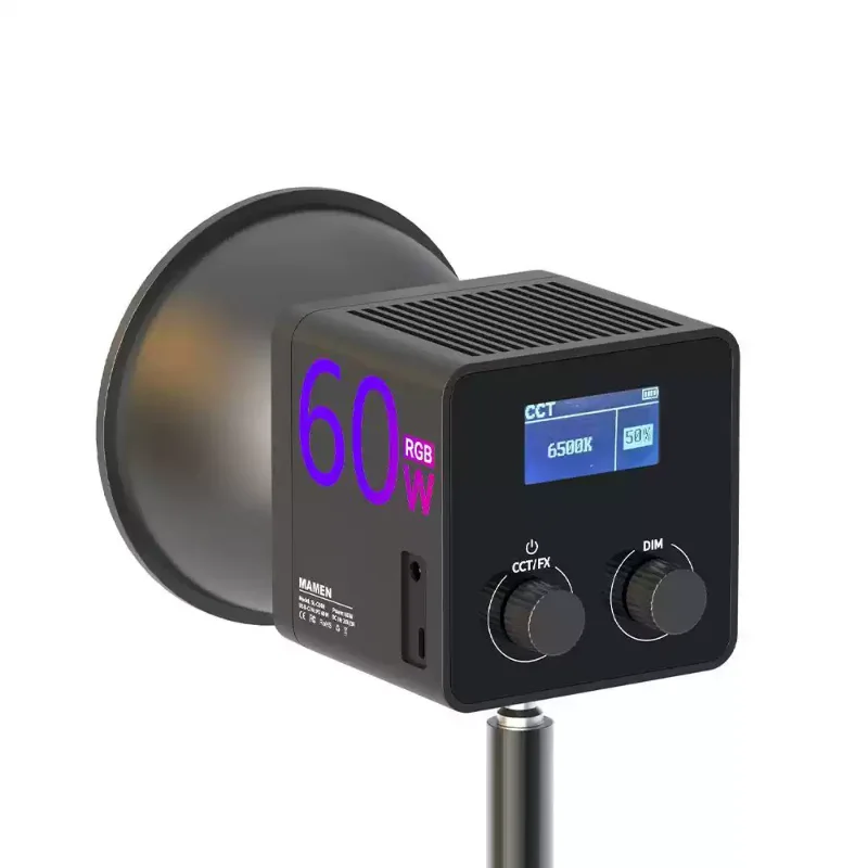 60W Fill Light Live Photography RGB Full Color Dual Color Temperature Handheld Photo LED Atmosphere Video Light