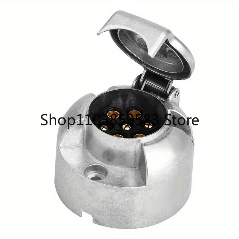 7 Pin Trailer Socket Towbar Metal Aluminum Alloy Plug Trailer Truck Towing Electrics 12V Connector Replacement EU Plug