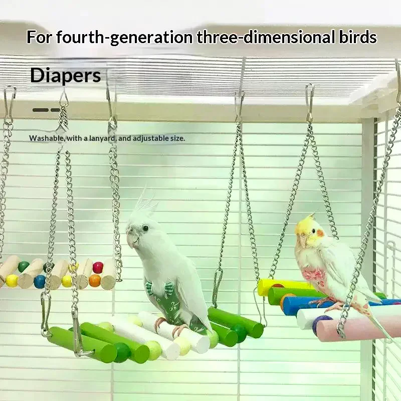 /TPz/Cute Colorful Parrot  Bowtie Washable Parrot Flight Suit Breathable Keep Birds Clean Pet Bird Clothes Daily Clothing New